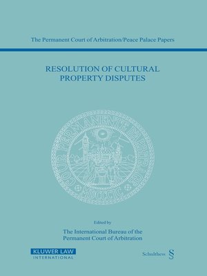 cover image of Resolution of Cultural Property Disputes